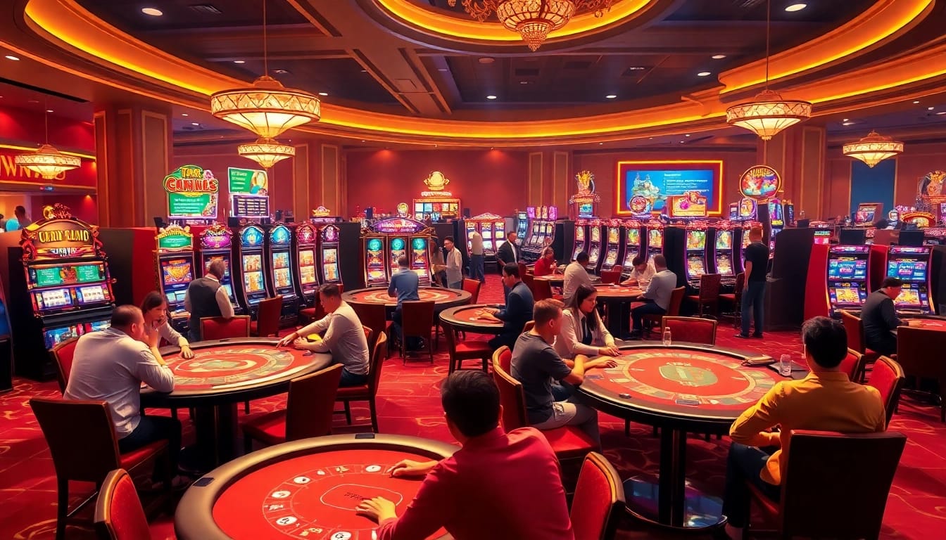 Experience the thrill of Online casino Uk games with vibrant gaming tables and lively players.