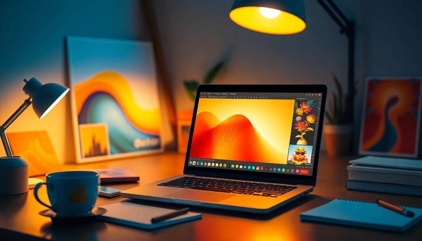 Showcase of nano banana pro in a modern workspace setting, highlighting AI image editing capabilities.
