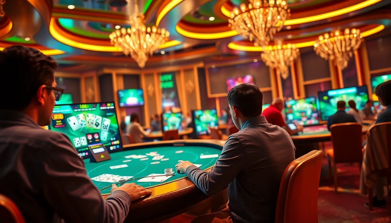Exciting Game bài Nhatvip scene showcasing players at an online casino.