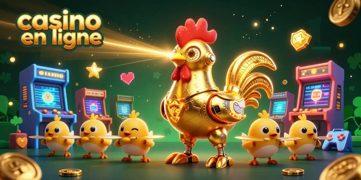 Des jeux captivants dans un casino en ligne, avec des éléments dynamiques et lumineux.