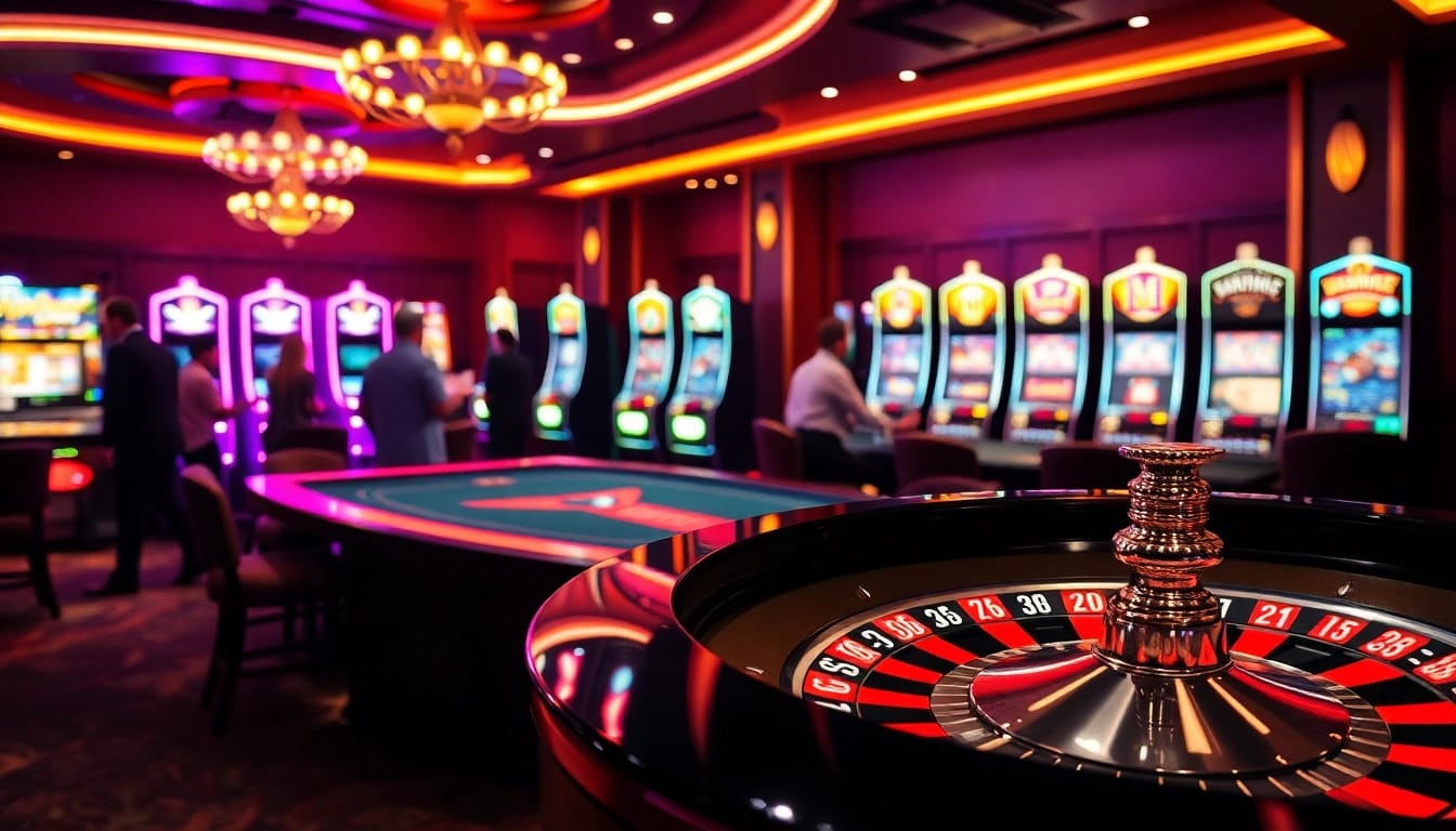 Players enjoying the thrill of betting on "S 8" at a roulette table in a glamorous casino setting.
