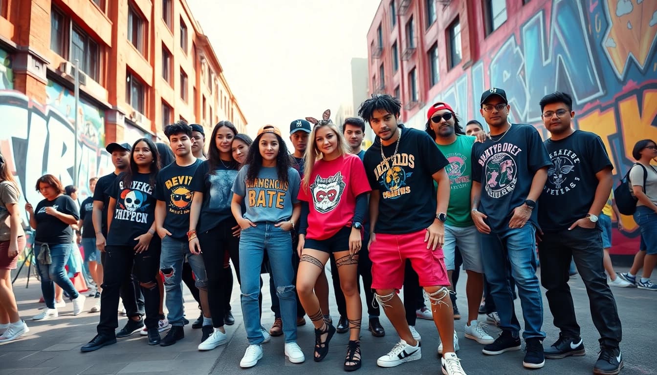 Explore modernstreet fashion with vibrant urban streetwear enthusiasts showcasing style and energy.