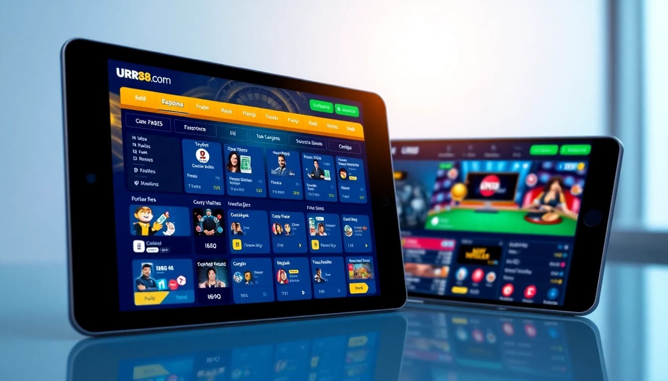 Betting platform interface from https://urr88.com/ showing vibrant game options and a professional layout.