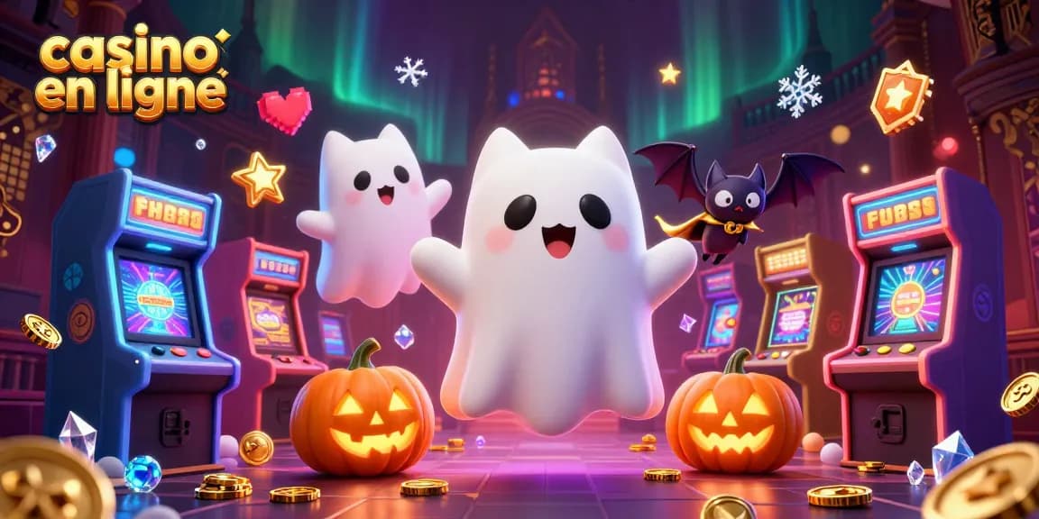 Découvrez des jeux captivants de casino en ligne avec des personnages ludiques dans une scène animée.