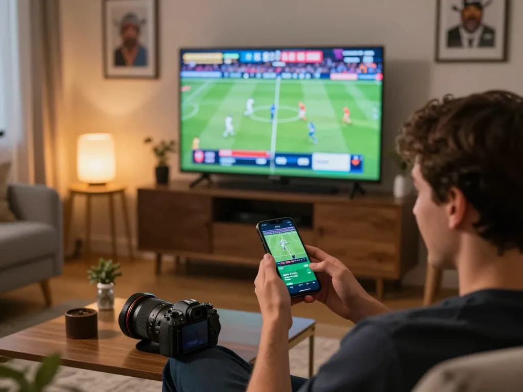 W188 user placing live sports bets via mobile app in a cozy setting, capturing online gambling excitement.