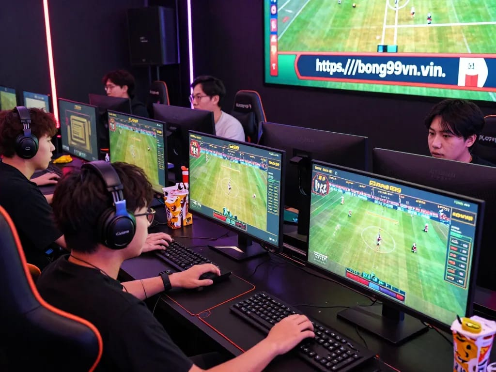 Engaged players enjoying online betting at https://bong99vn.win/ in a vibrant gaming environment.