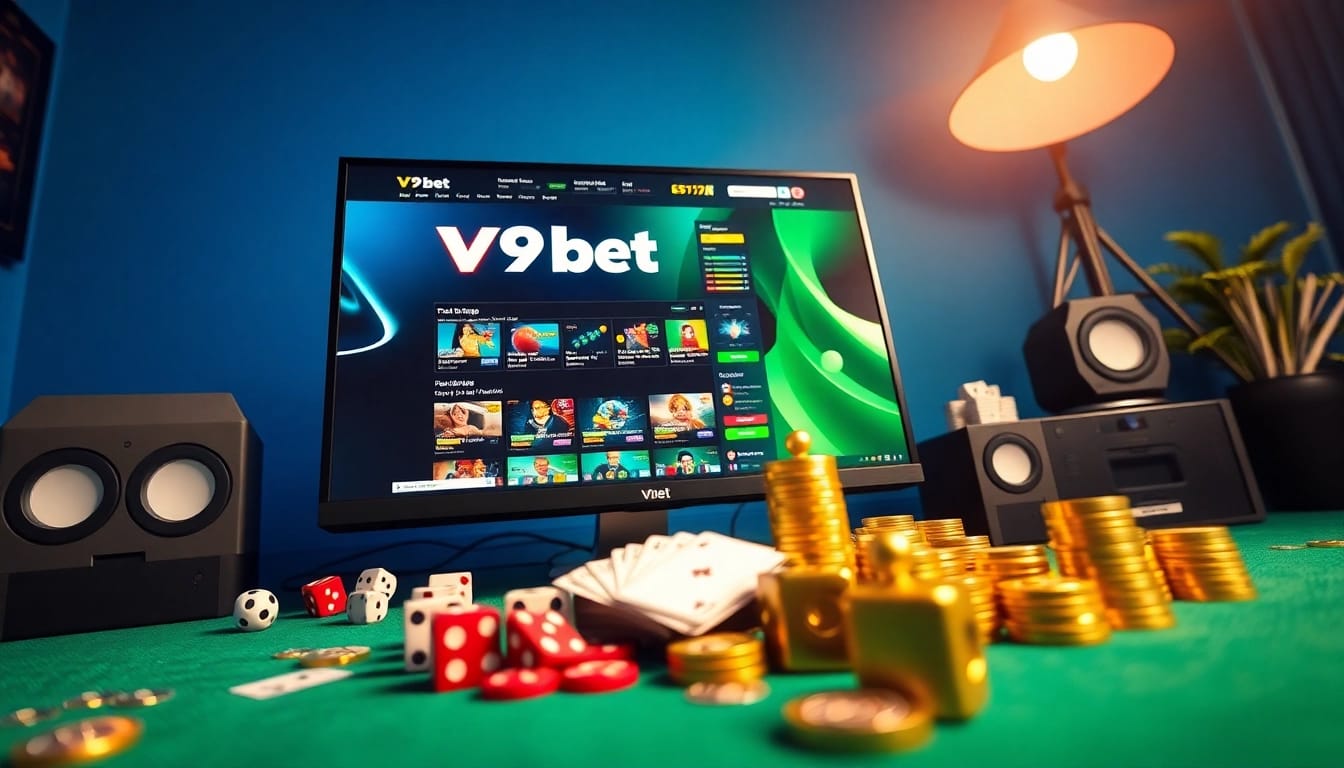 V9 bet gaming setup featuring a modern interface and engaging gaming elements.