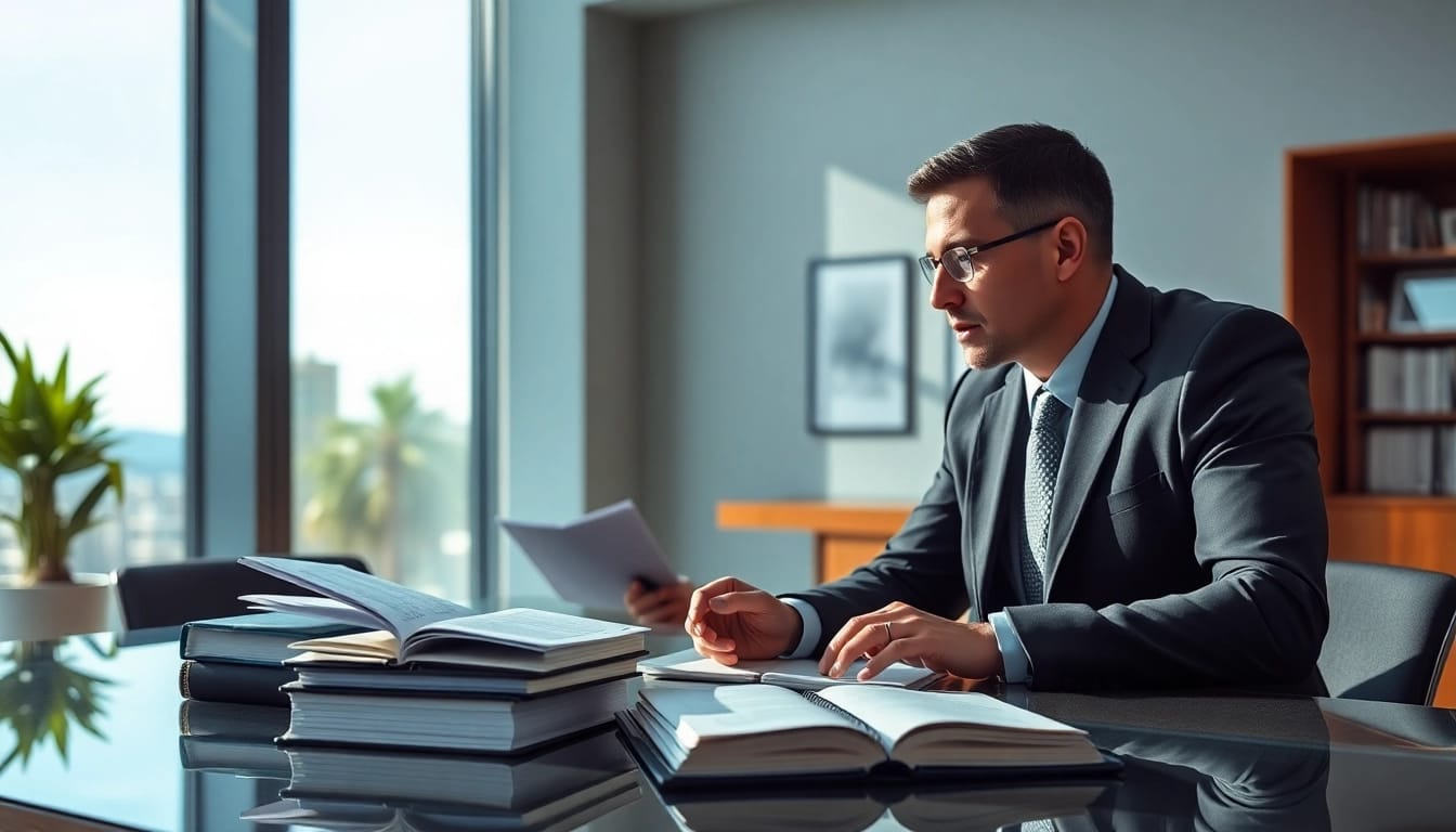 Consultation between Miami divorce lawyers in a professional office setting.