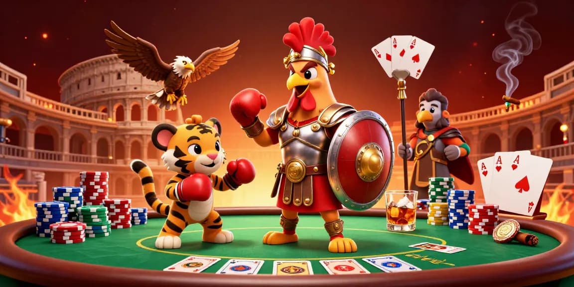 Engage in thrilling games at MMOO đăng ký with a vibrant poker scene featuring bold characters and dynamic elements.