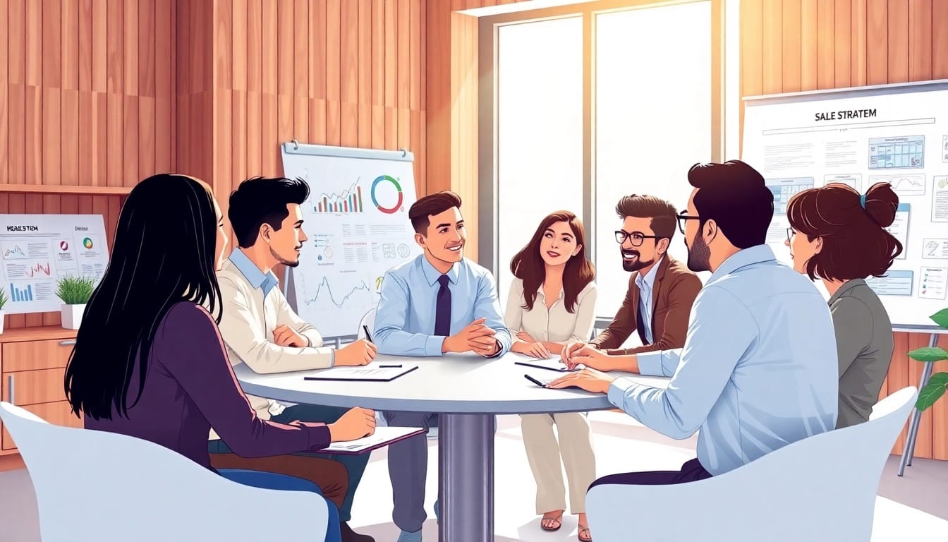 Hire salespeople during a vibrant and professional interview session in a modern office environment.
