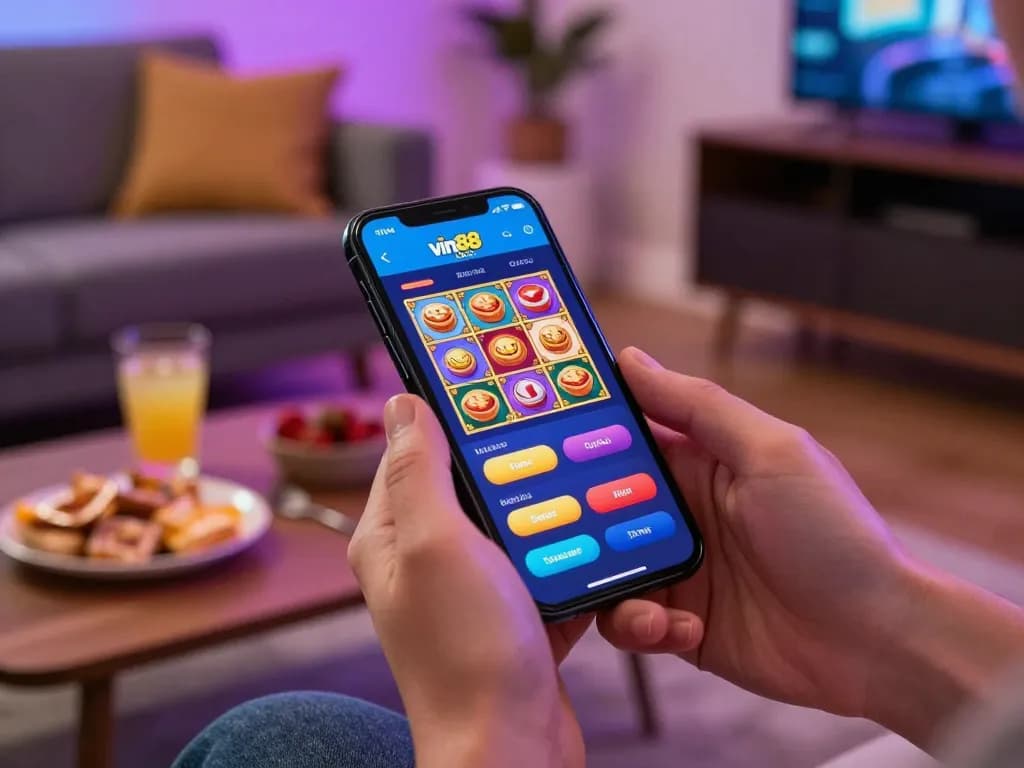 Engaging mobile gaming experience on vin88 com app with vibrant slot display