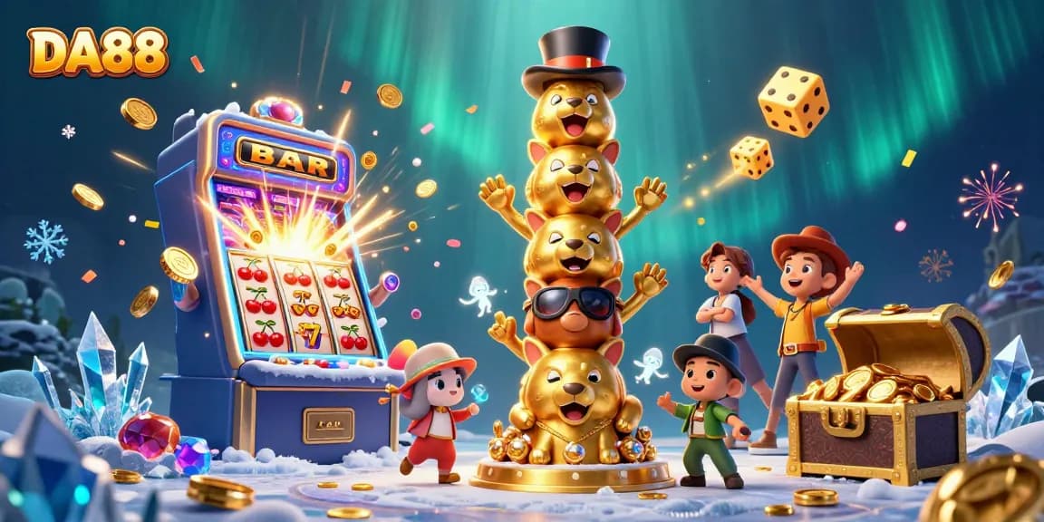 Experience thrilling gameplay at DA88 with a vibrant slot machine and dynamic gaming elements.