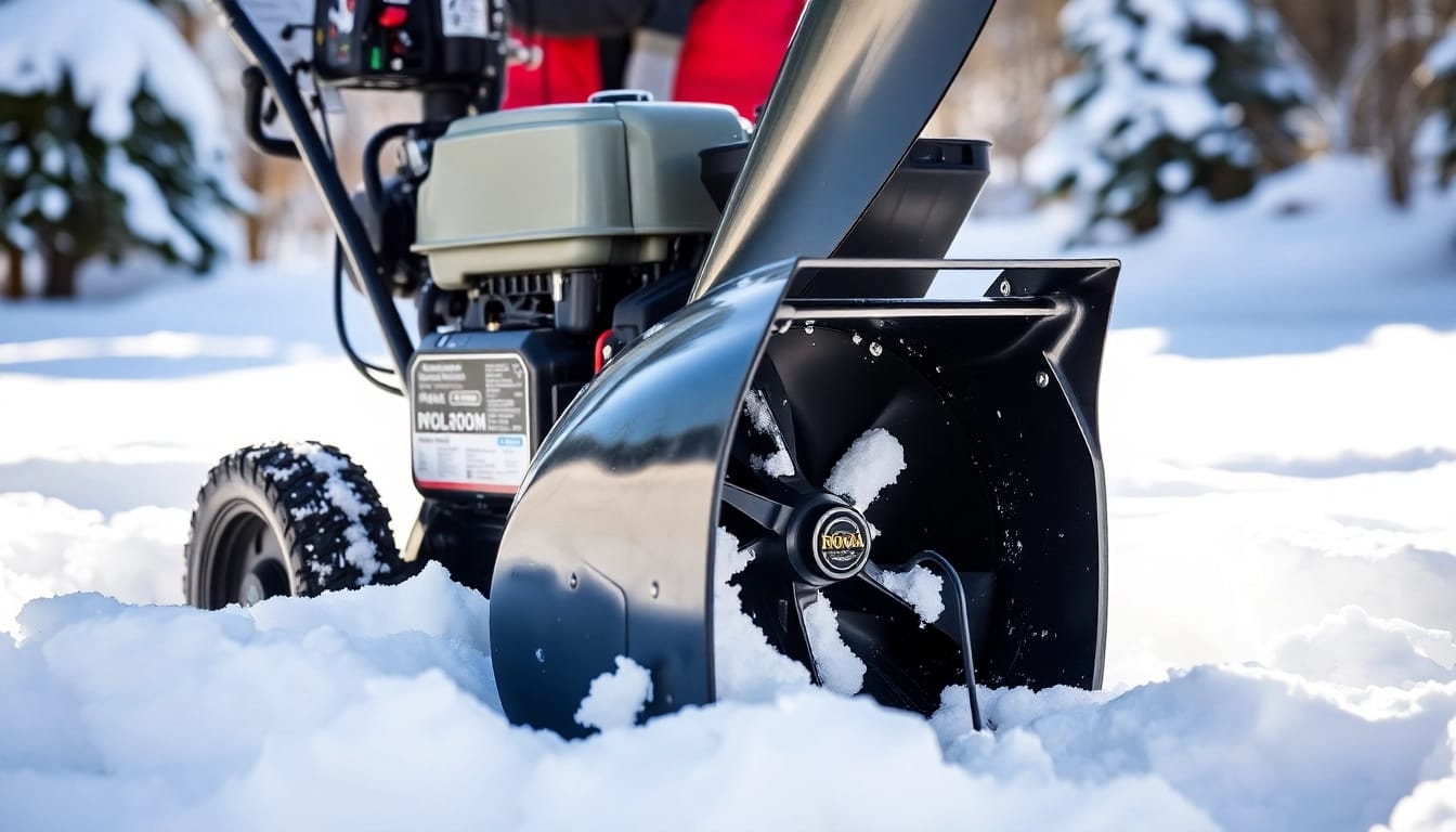 Effektiv honda snøfres som rydder snø i vinterlandskap med imponerende ytelse og design.