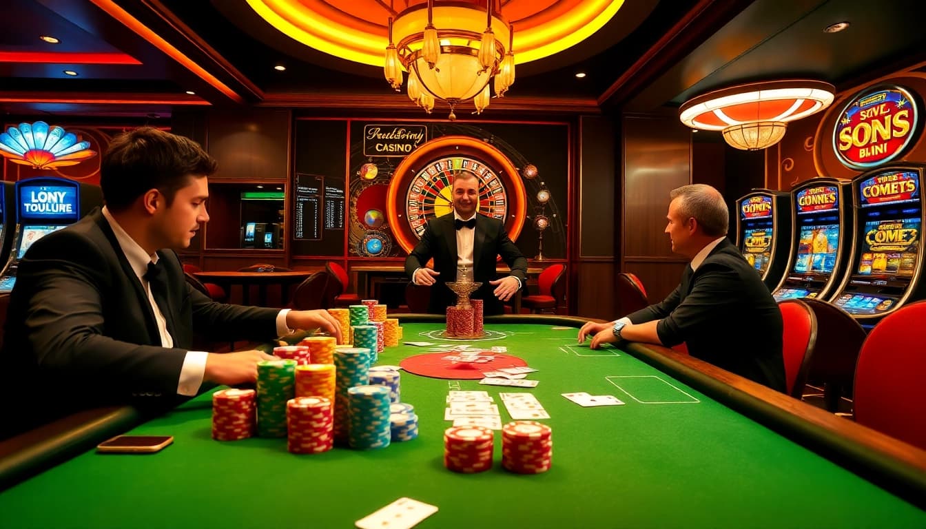 Engage in thrilling casino games at PG66, featuring vibrant poker tables and high-stakes action.