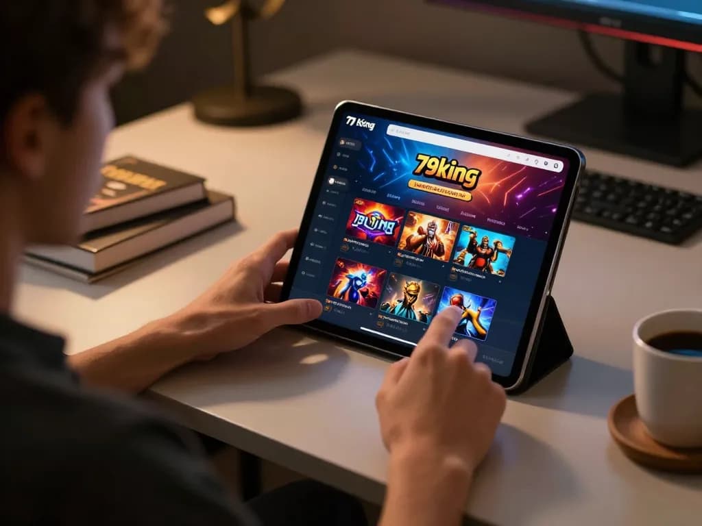 Player engaging with the 79king online casino app, exploring various games with enthusiasm and strategy.