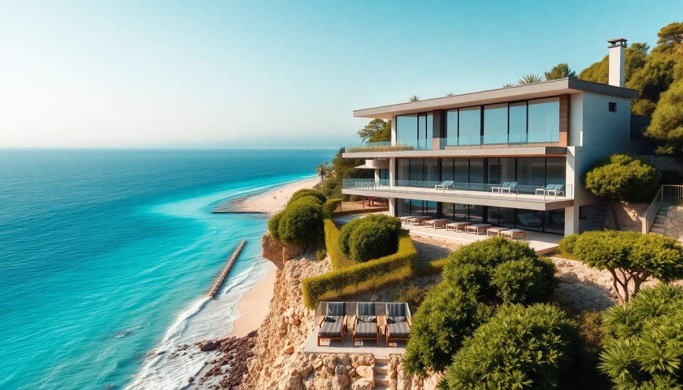 Explore a stunning villa as property in turkey alanya overlooking the beach.