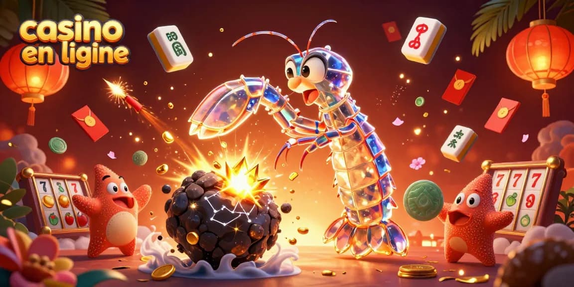 Célébrez le jeu au casino en ligne avec une illustration colorée de personnages ludiques dans une ambiance dynamique.