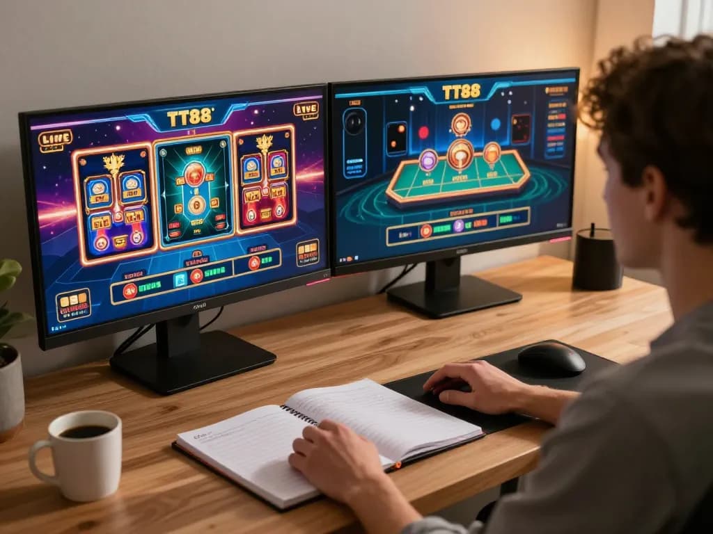 Engaging in TT88 game strategy using dual screens for optimal gameplay experience