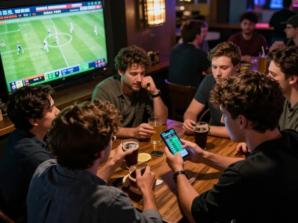 Engage with link vào bongdalu while enjoying live sports betting with friends at a vibrant sports bar.