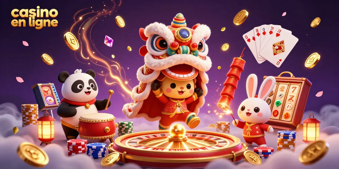 Venez découvrir l'univers captivant du casino en ligne avec des personnages colorés et des symboles chanceux.