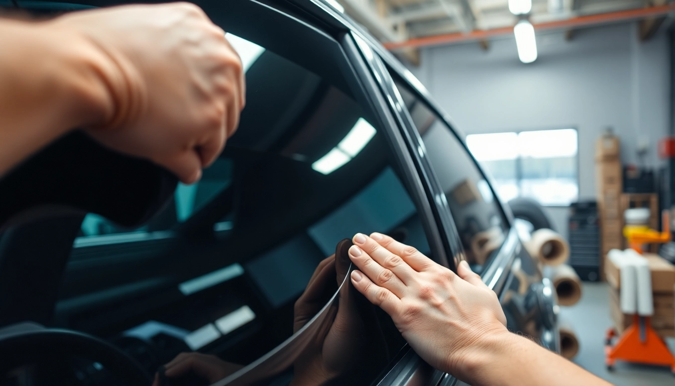 Enhancing vehicle aesthetics with window tint Chattanooga in a professional setting.