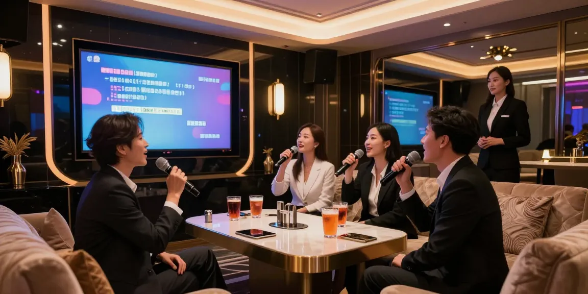 강남쩜오에서 프리미엄 분위기의 고급스러운 노래방 모습