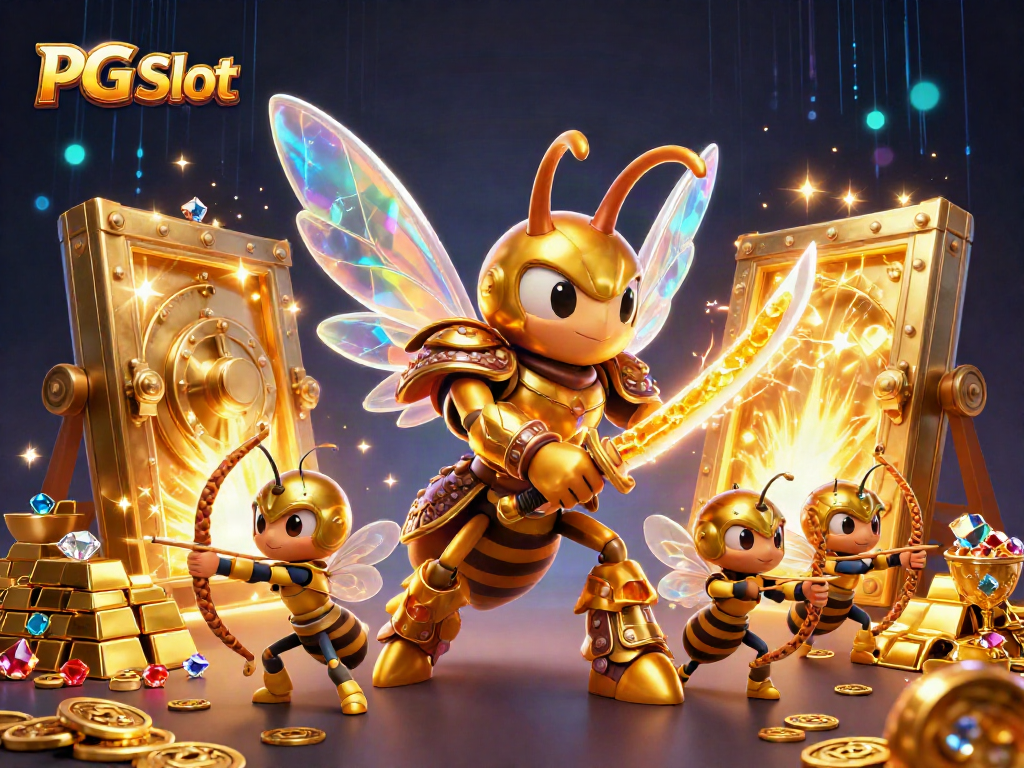 เล่นสล็อต PG Slot พร้อมภาพประกอบการ์ตูนสุดอลังการในบรรยากาศของคาสิโน