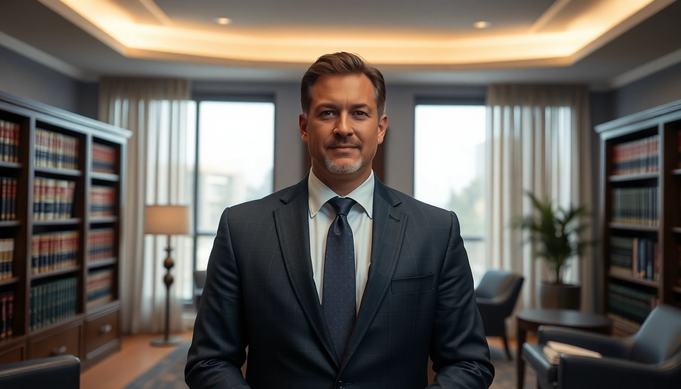 Prominent Modesto accident lawyer showcasing professionalism in a modern office environment.