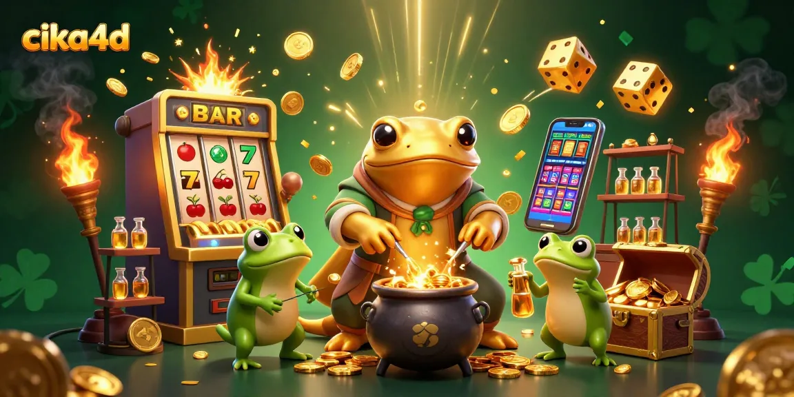 Experience the magic of cika4d online gaming with this vibrant 3D casino scene featuring exciting slots.