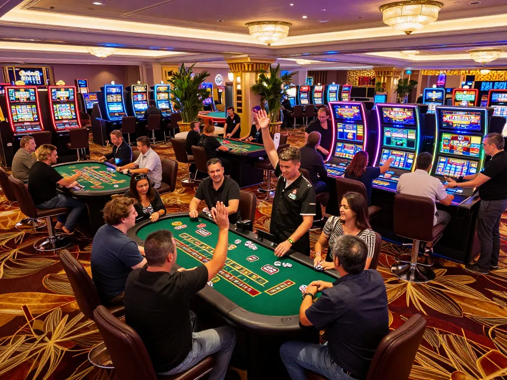 Players enjoying an exciting gaming experience at XX88 casino with vibrant atmosphere and professional dealers.