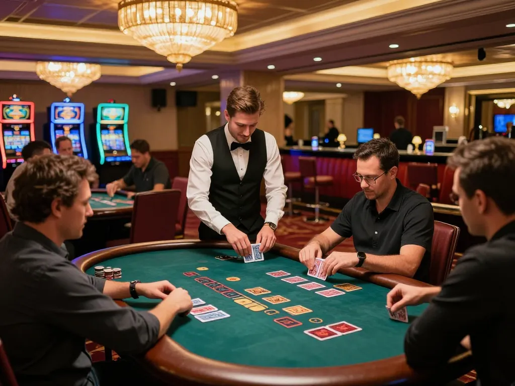 Players engaging in strategic bets at nhà cái tic88's exciting blackjack table, showcasing intense gameplay.