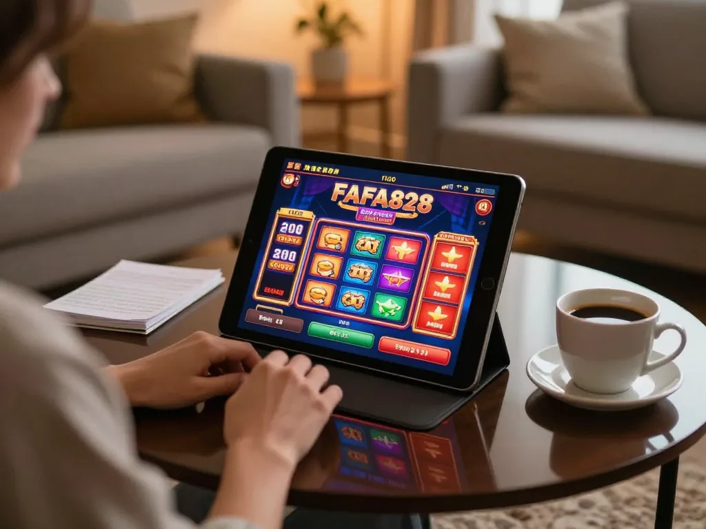 Discover how to enjoy FAFA828 gaming strategies on a tablet in a cozy home environment