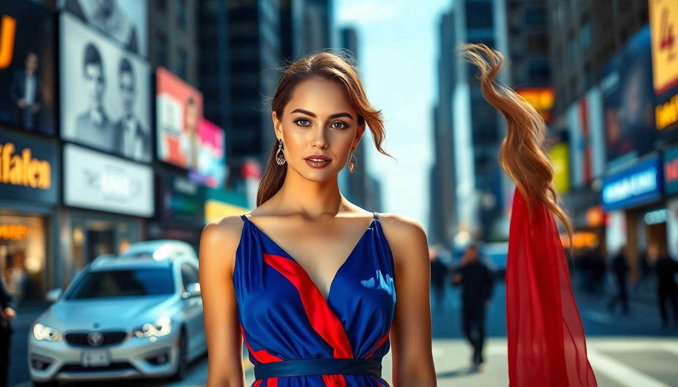 Showcasing women fashion trends in an urban setting with a stylish model.