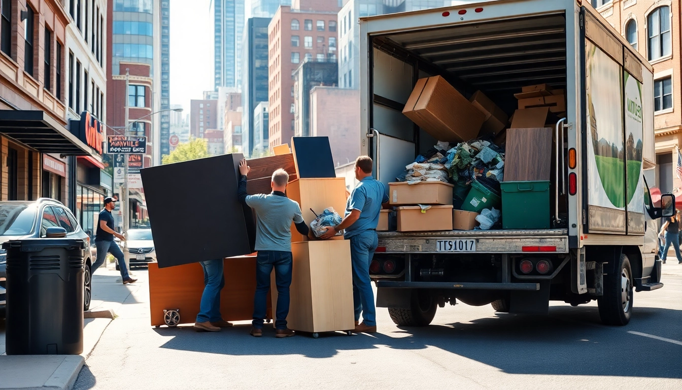 Junk removal Nashville TN service team working to clear out unwanted items from a residential property.