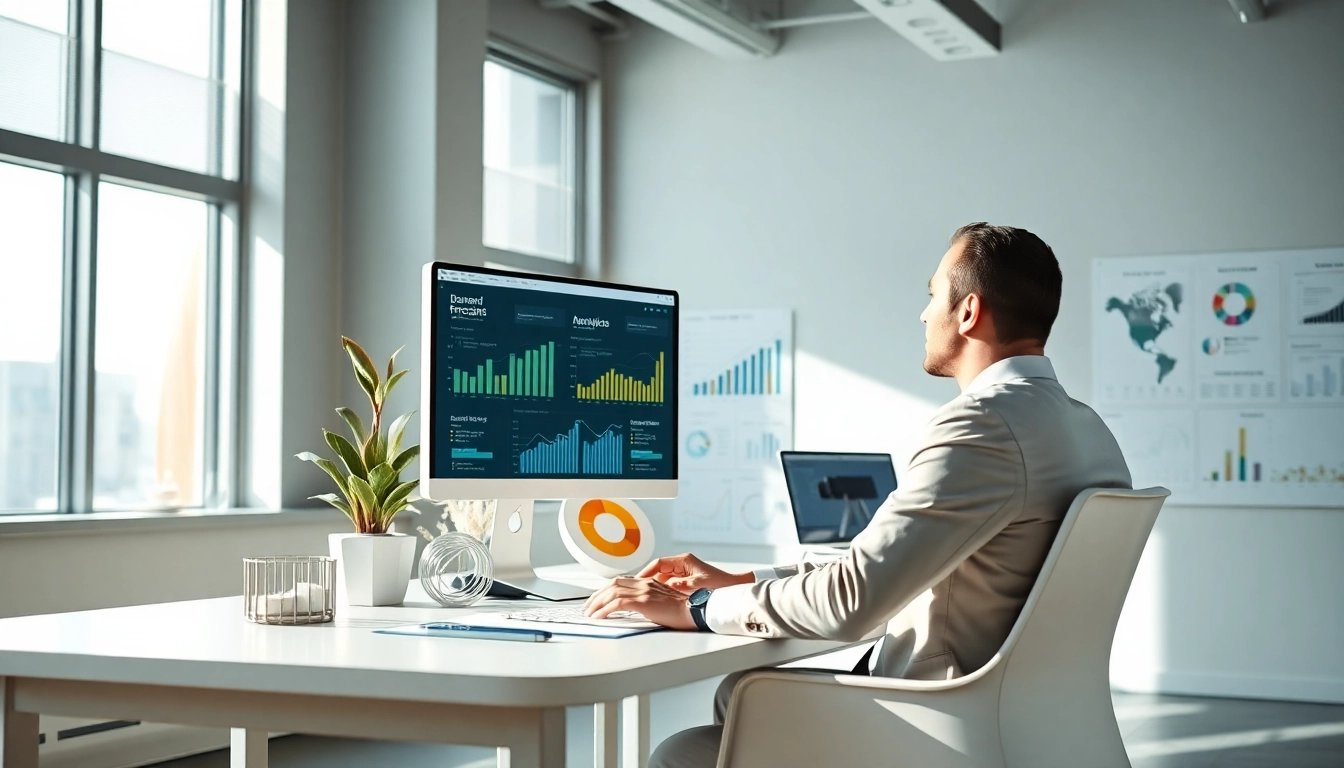 Illustration of demand forecasting analytics process in a bright office setting