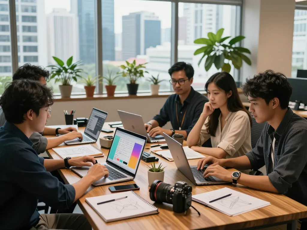 Freelance web designer Kuala Lumpur team collaborating on innovative projects