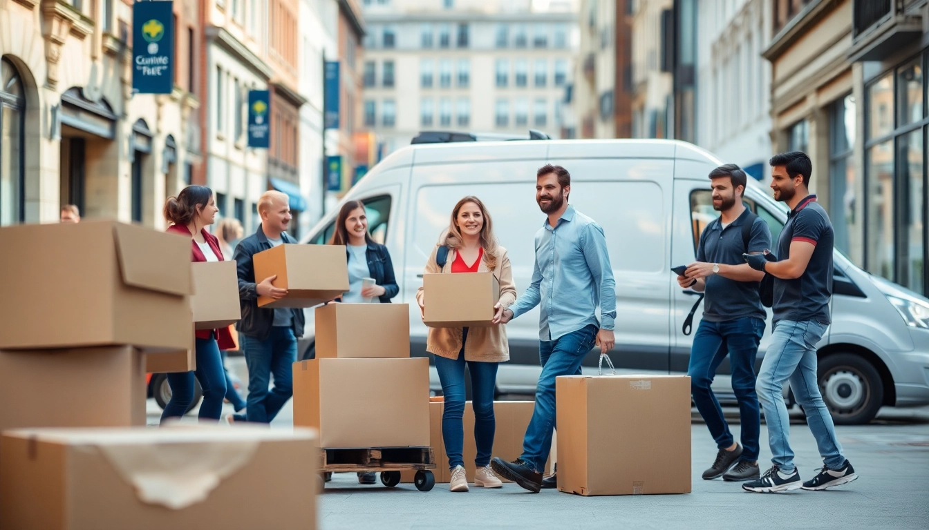 Team of a removals company Cheltenham assisting clients with moving tasks.