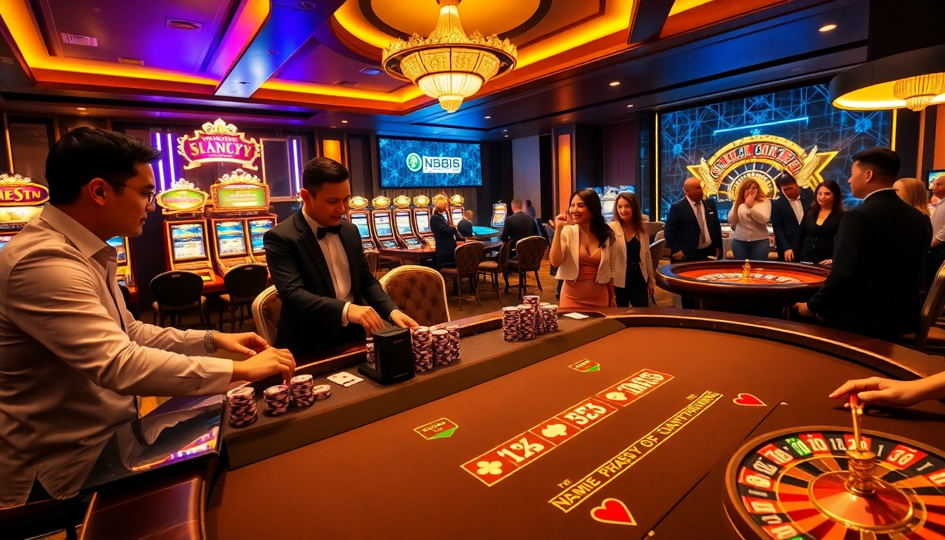 Experience thrilling gameplay at NK88 casino with vibrant slot machines and engaging table games.