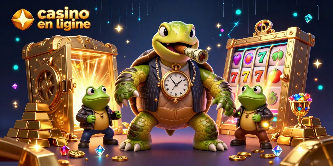Visitez un casino en ligne avec une scène animée riche en or, héros et jackpots.