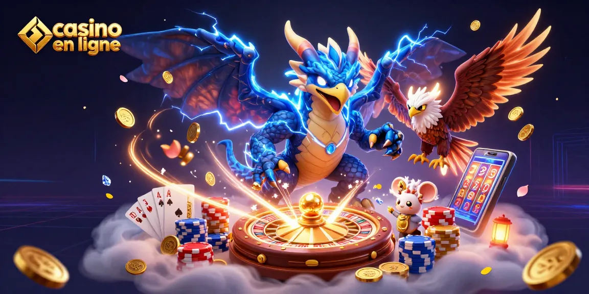 Actions de jeux fascinantes sur casino en ligne avec dragons et éléments de casino animés.