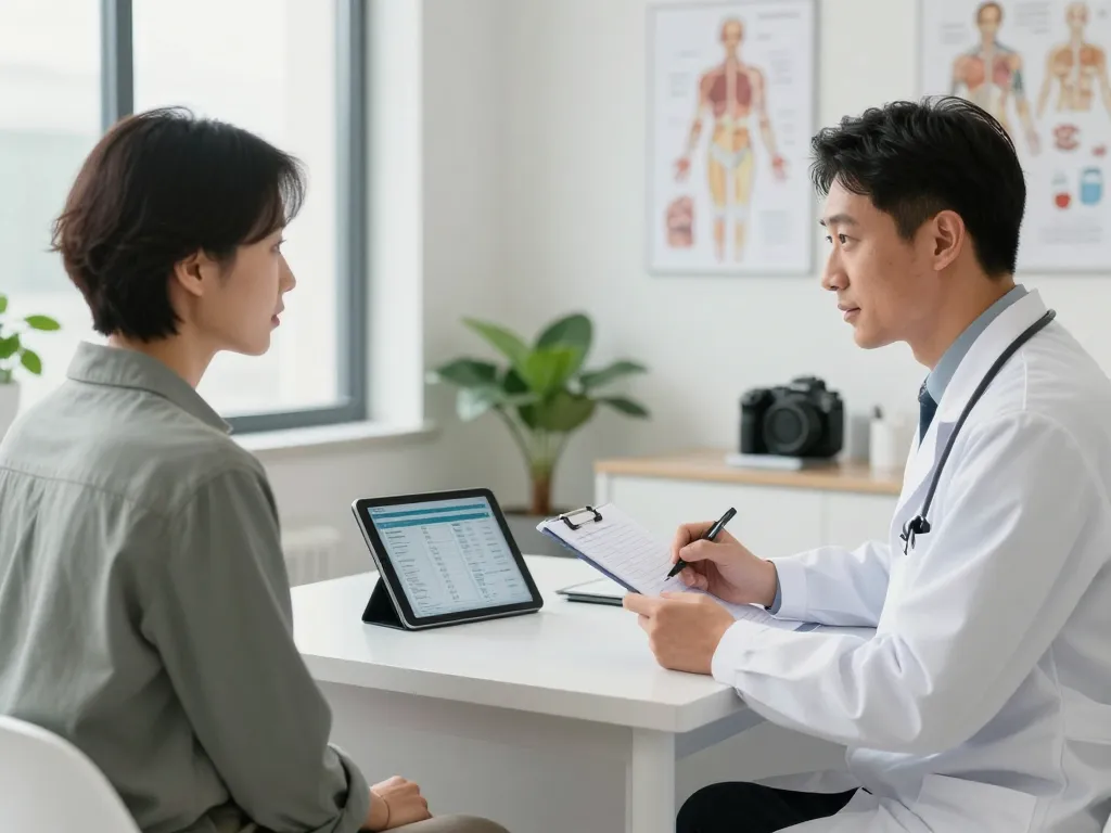 個別ケアに焦点を当てた医師と患者の相談を示すメンズライフクリニックのレビュー。