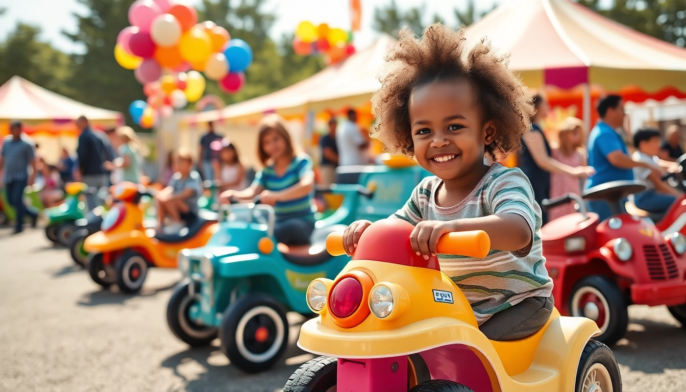 Engaging ride-on toy showcase at GARVEE.com, featuring a happy child with vibrant toys.