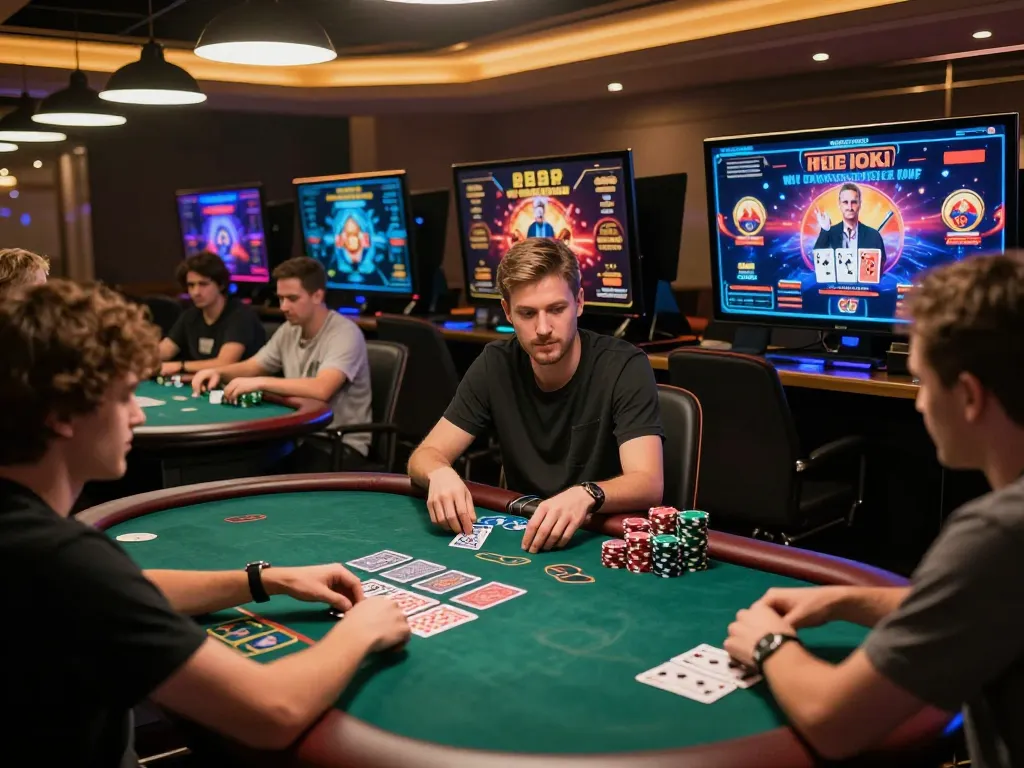Players enjoying online poker at WIN678 with vibrant graphics, exciting atmosphere, and immersive gameplay.