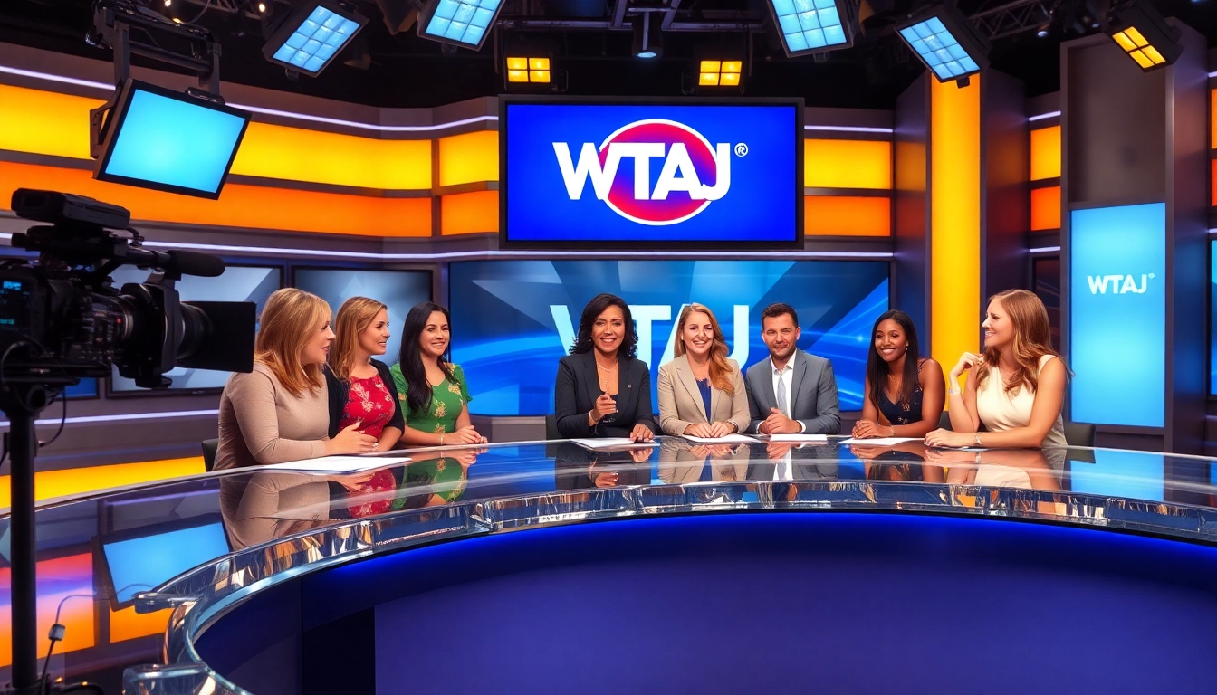 WTAJ news anchors delivering dynamic live broadcasts in a modern studio setting.