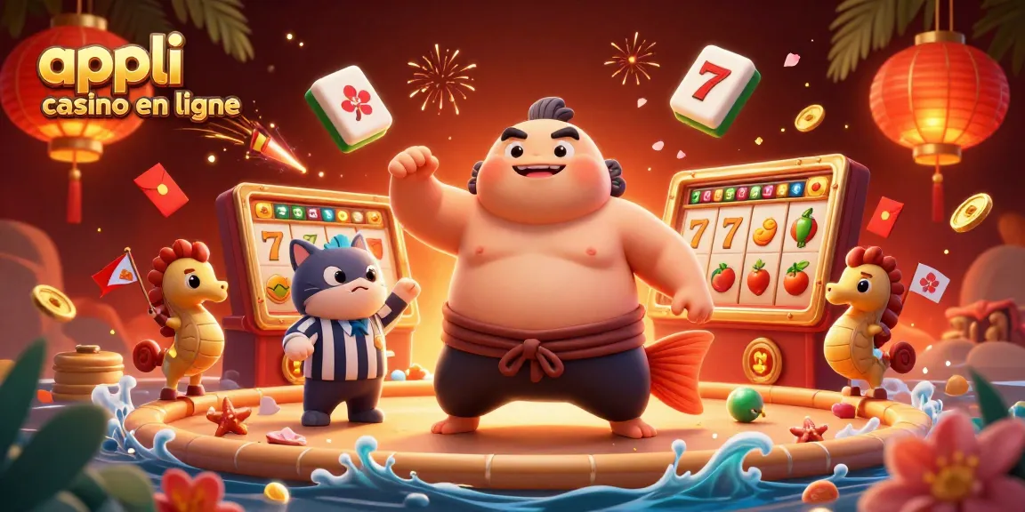 Jouez avec l'appli casino en ligne : scène festive de jeux et de gagnants sous-marin.