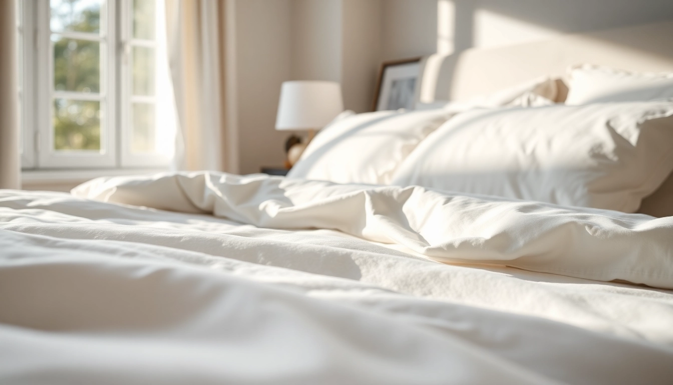 Verken percale katoen in een serene slaapkamer met natuurlijk licht en stijlvolle kussens.