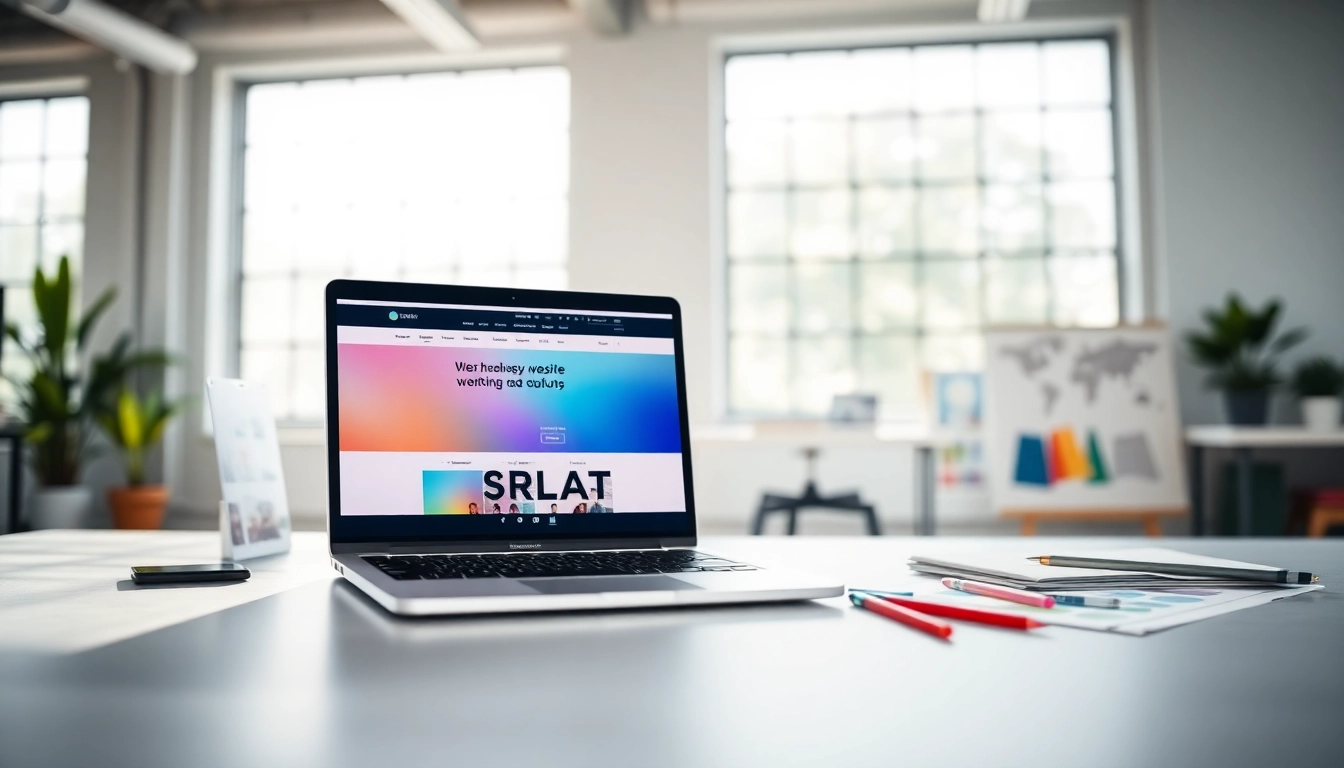 Showcasing stunning Website Design Hereford in an inspiring office scene with modern elements.