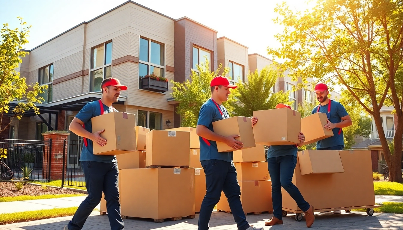 Efficient queens ny movers packing and handling furniture in a bright neighborhood setting.