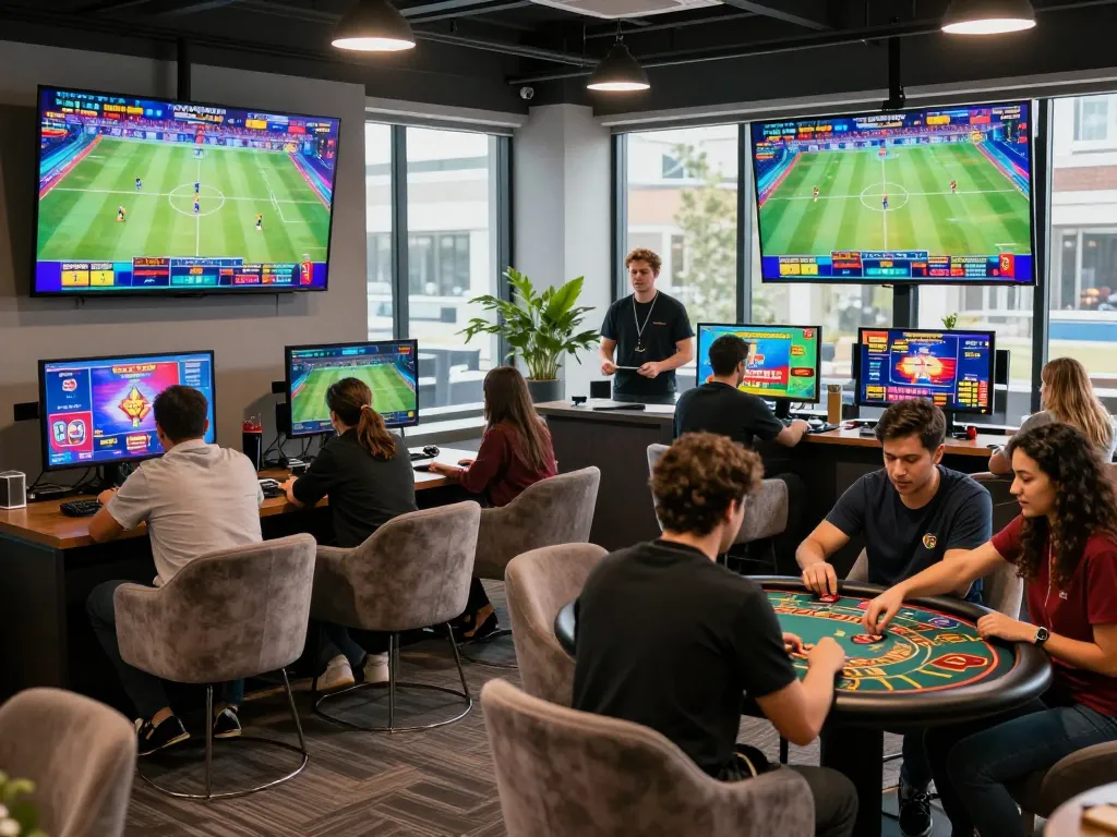 Exciting dynamic online betting scene at trang chủ tv88 with diverse players engaging in sports and casino games.