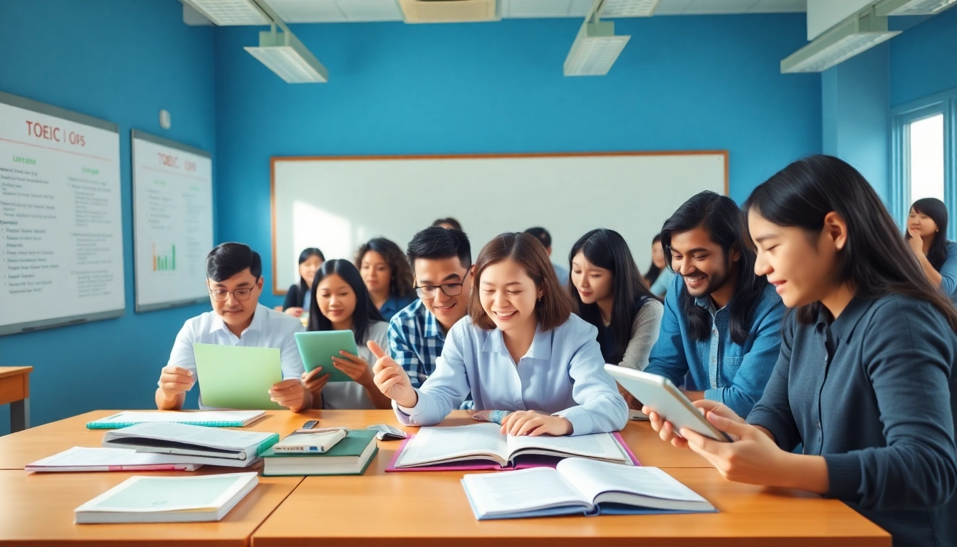 スタディサプリの教材を使って、スタディサプリ TOEIC キャンペーンの準備に取り組む学生たち